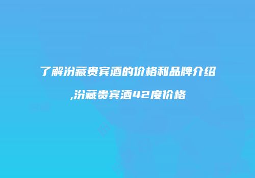 了解汾藏贵宾酒的价格和品牌介绍,汾藏贵宾酒42度价格