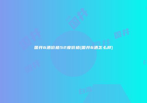 国井6酒价格52度价格(国井6酒怎么样)