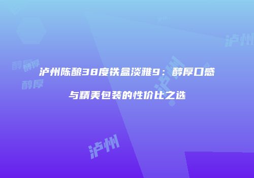 泸州陈酿38度铁盒淡雅9：醇厚口感与精美包装的性价比之选