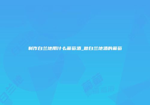 制作白兰地用什么葡萄酒_做白兰地酒的葡萄