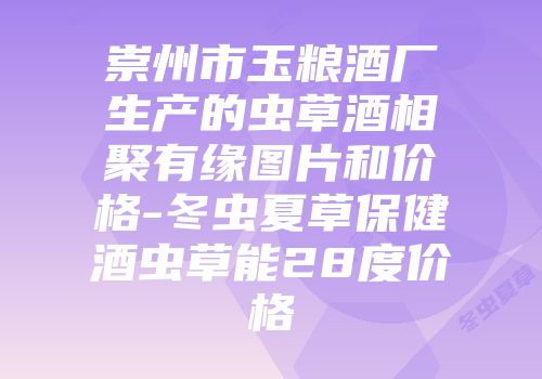 崇州市玉粮酒厂生产的虫草酒相聚有缘图片和价格-冬虫夏草保健酒虫草能28度价格