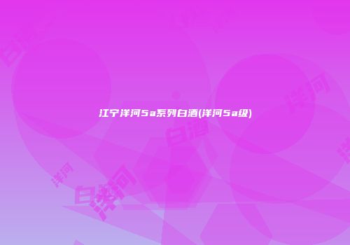 江宁洋河5a系列白酒(洋河5a级)