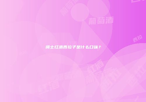 阔士红酒西拉子是什么口味？