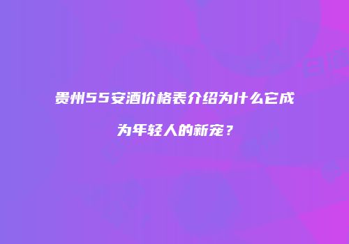 贵州55安酒价格表介绍为什么它成为年轻人的新宠？