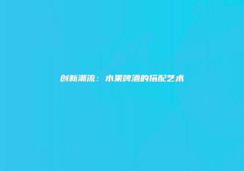 创新潮流：水果啤酒的搭配艺术