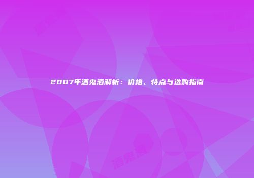 2007年酒鬼酒解析：价格、特点与选购指南