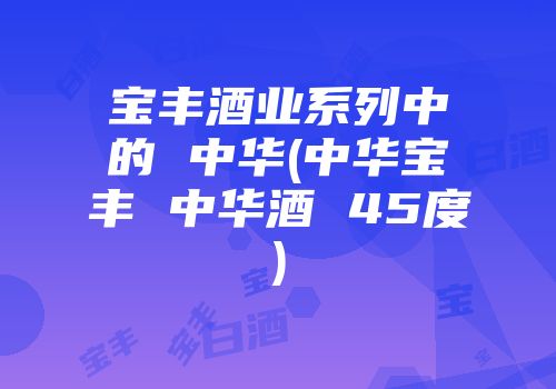 宝丰酒业系列中的 中华(中华宝丰 中华酒 45度)