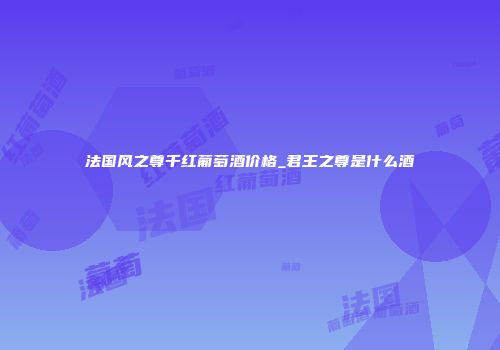法国风之尊千红葡萄酒价格_君王之尊是什么酒