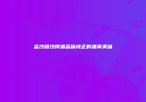 金沙回沙啤酒品味纯正的酒类美味