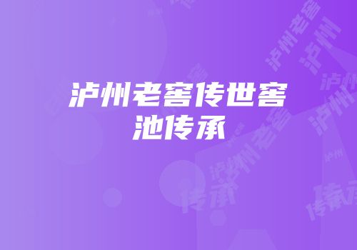 泸州老窖传世窖池传承