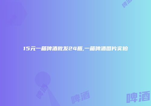 15元一箱啤酒批发24瓶,一箱啤酒图片实拍