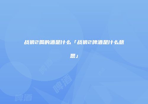 战狼2喝的酒是什么「战狼2啤酒是什么意思」