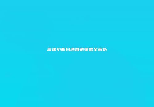 高端小瓶白酒营销策略全解析