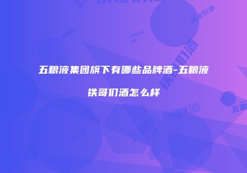 五粮液集团旗下有哪些品牌酒-五粮液铁哥们酒怎么样