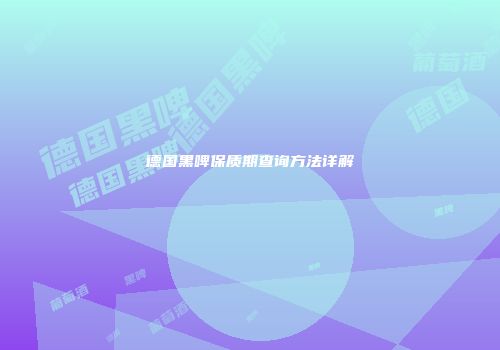 德国黑啤保质期查询方法详解