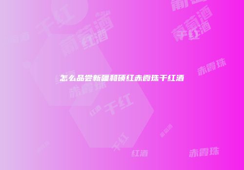 怎么品尝新疆和硕红赤霞珠干红酒
