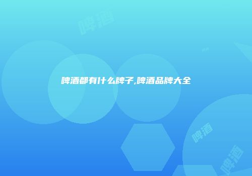 啤酒都有什么牌子,啤酒品牌大全
