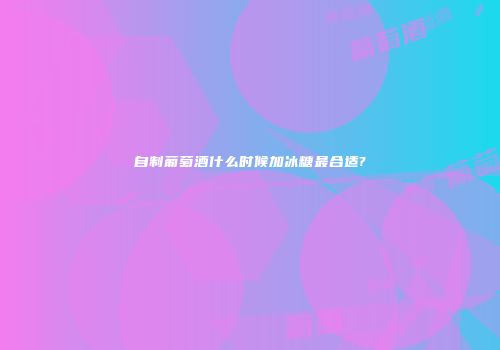 自制葡萄酒什么时候加冰糖最合适?