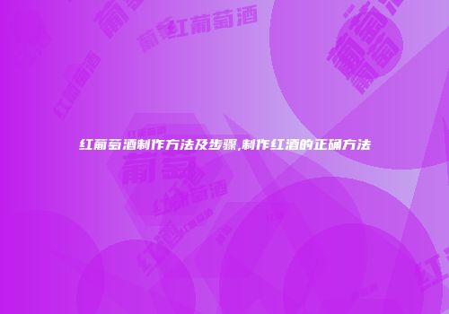 红葡萄酒制作方法及步骤,制作红酒的正确方法