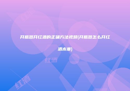 开瓶器开红酒的正确方法视频(开瓶器怎么开红酒木塞)