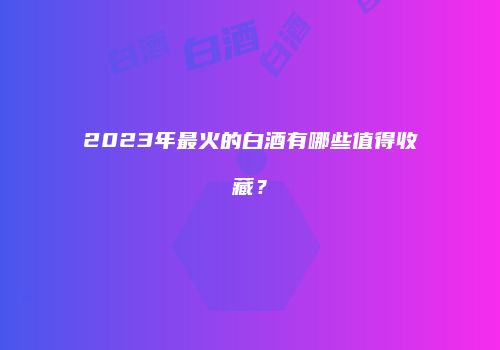 2023年最火的白酒有哪些值得收藏？