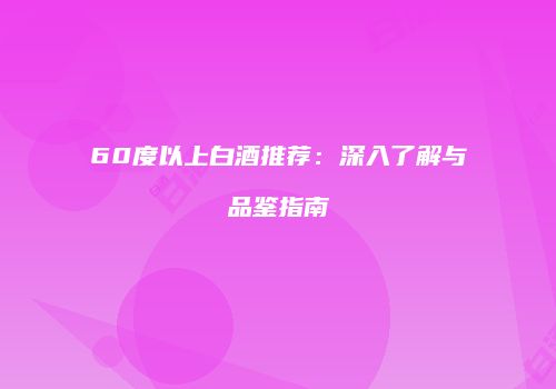 60度以上白酒推荐：深入了解与品鉴指南