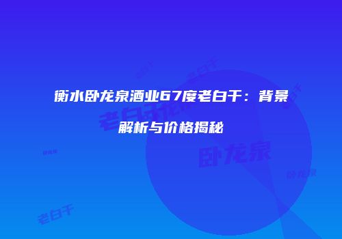 衡水卧龙泉酒业67度老白干：背景解析与价格揭秘
