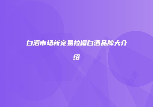 白酒市场新宠易拉罐白酒品牌大介绍