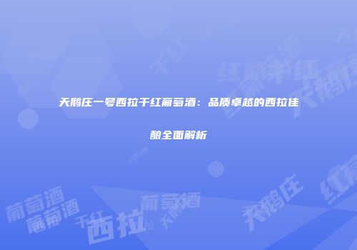 天鹅庄一号西拉干红葡萄酒：品质卓越的西拉佳酿全面解析
