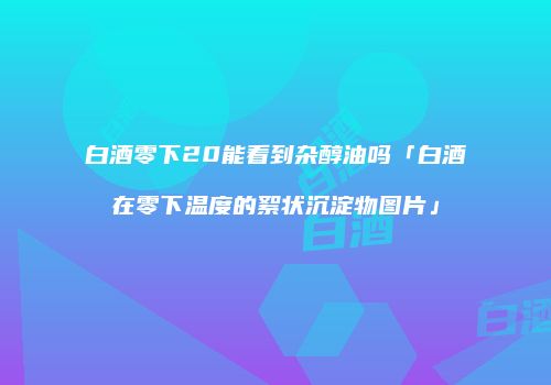 白酒零下20能看到杂醇油吗「白酒在零下温度的絮状沉淀物图片」