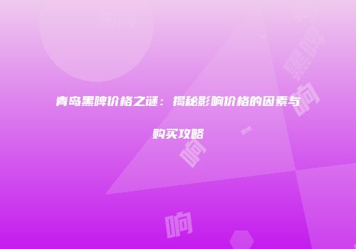 青岛黑啤价格之谜：揭秘影响价格的因素与购买攻略