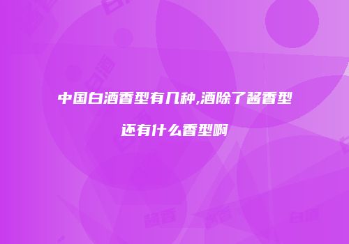 中国白酒香型有几种,酒除了酱香型还有什么香型啊