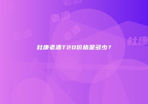 杜康老酒T20价格是多少？