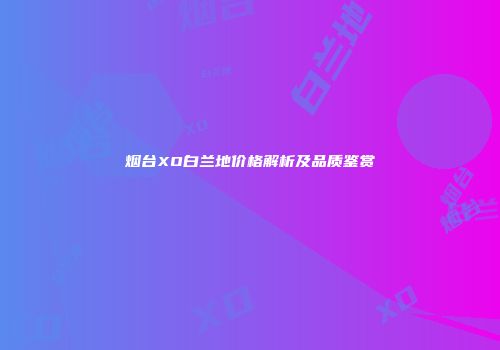 烟台XO白兰地价格解析及品质鉴赏