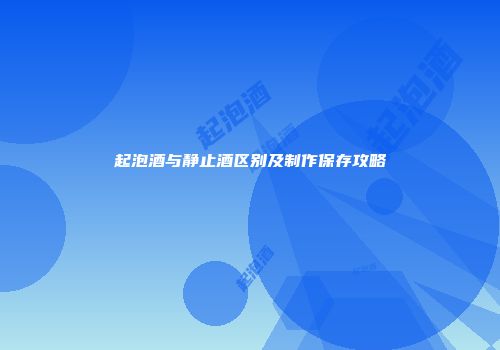 起泡酒与静止酒区别及制作保存攻略