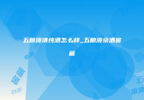 五粮液清纯酒怎么样_五粮液京酒窖藏