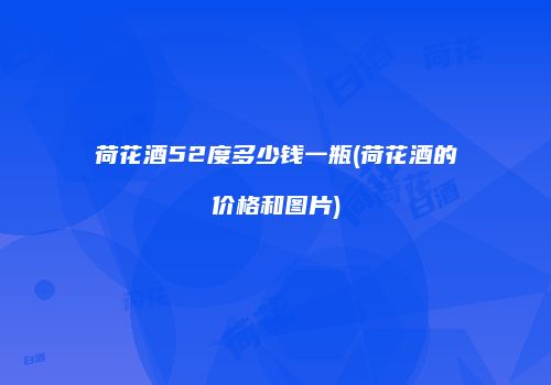 荷花酒52度多少钱一瓶(荷花酒的价格和图片)
