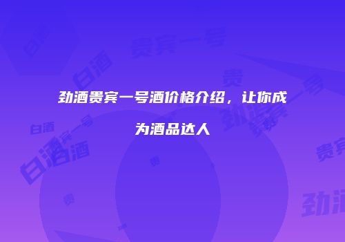 劲酒贵宾一号酒价格介绍，让你成为酒品达人