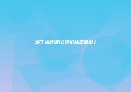 埃丁格啤酒12罐价格是多少？
