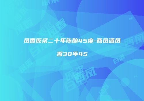 凤香原浆二十年陈酿45度-西凤酒凤香30年45