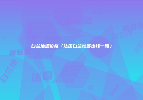 白兰地酒价格「法国白兰地多少钱一瓶」