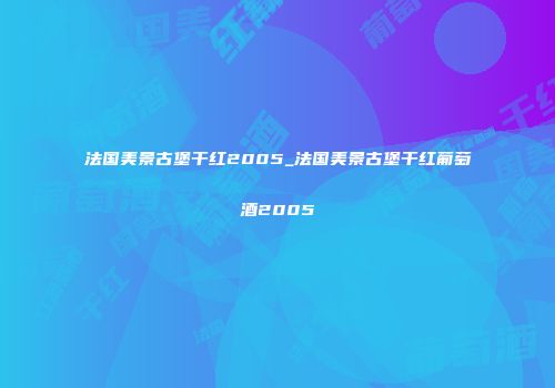 法国美景古堡干红2005_法国美景古堡干红葡萄酒2005