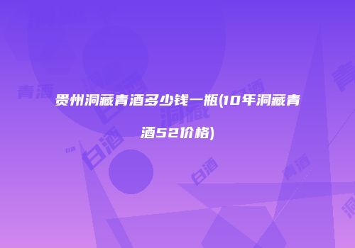 贵州洞藏青酒多少钱一瓶(10年洞藏青酒52价格)