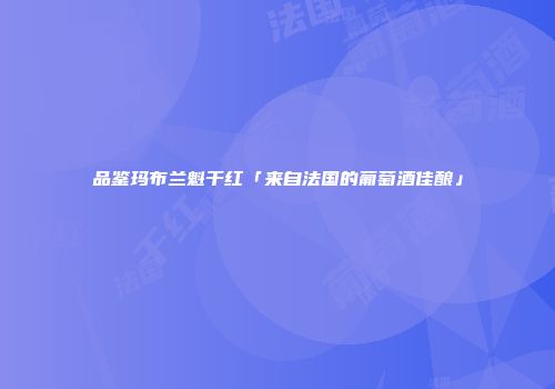 品鉴玛布兰魁干红「来自法国的葡萄酒佳酿」