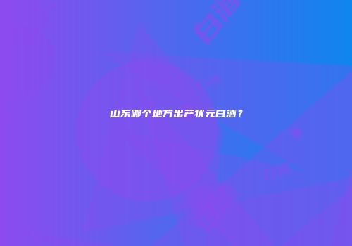 山东哪个地方出产状元白酒？