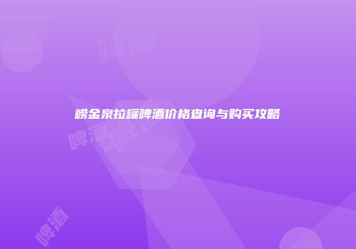 崂金泉拉罐啤酒价格查询与购买攻略