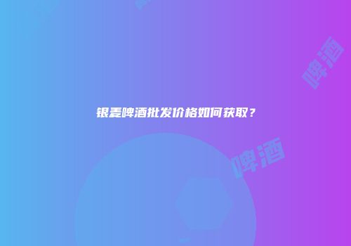 银麦啤酒批发价格如何获取？