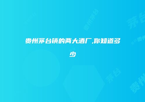 贵州茅台镇的两大酒厂,你知道多少