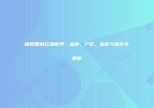 探索智利红酒世界：品种、产区、品尝与保存全解析