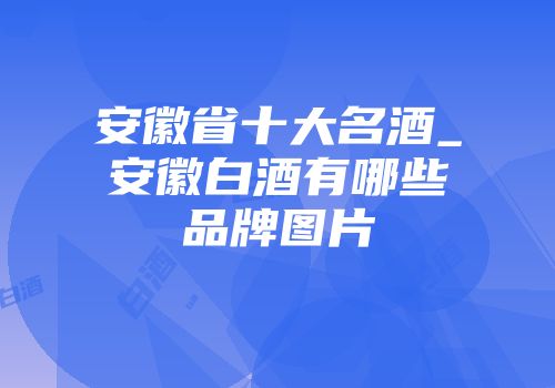 安徽省十大名酒_安徽白酒有哪些品牌图片